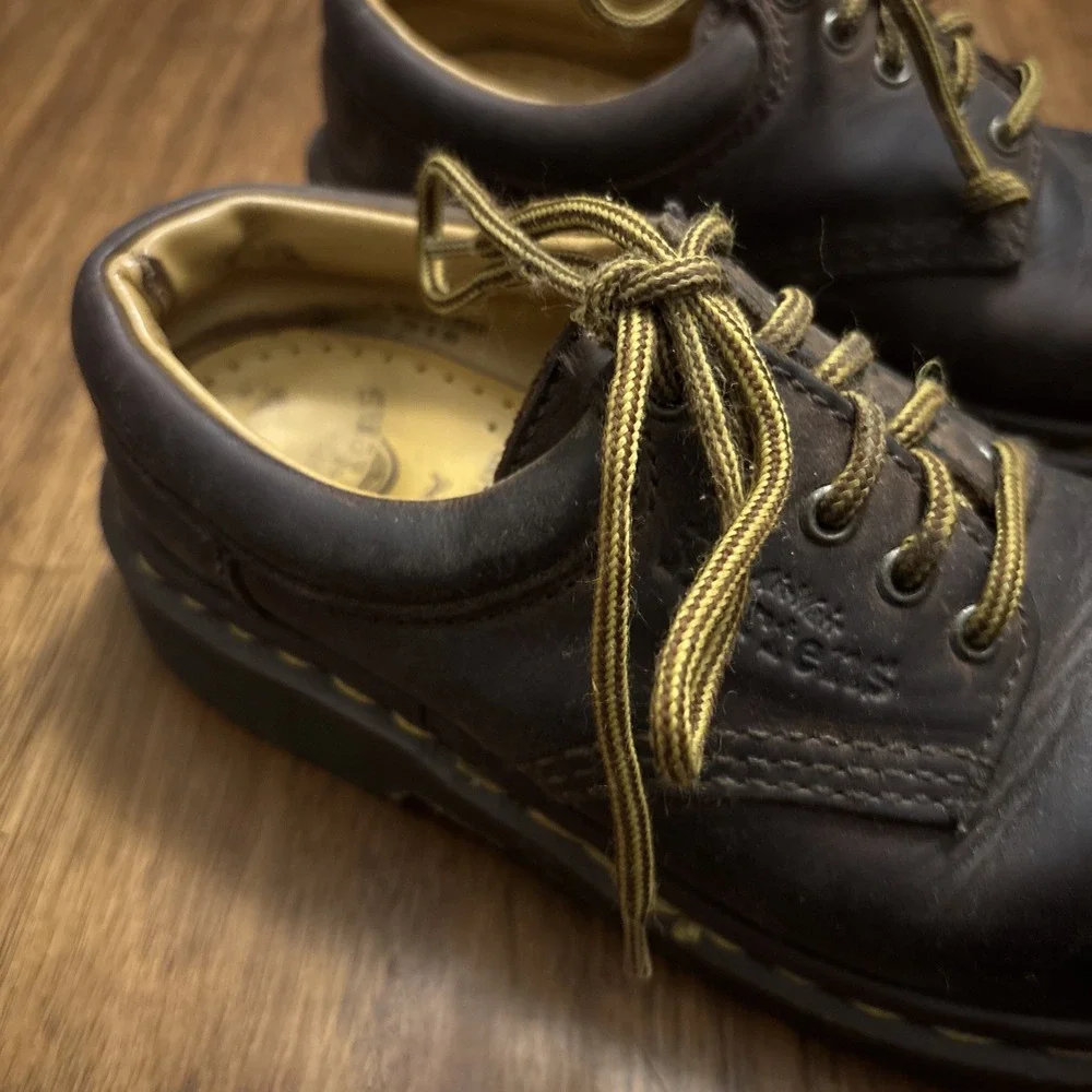 Vintage Dr. Martens Kids Shoes Oxford Brown Leather UK 2/US 4 - Made In England